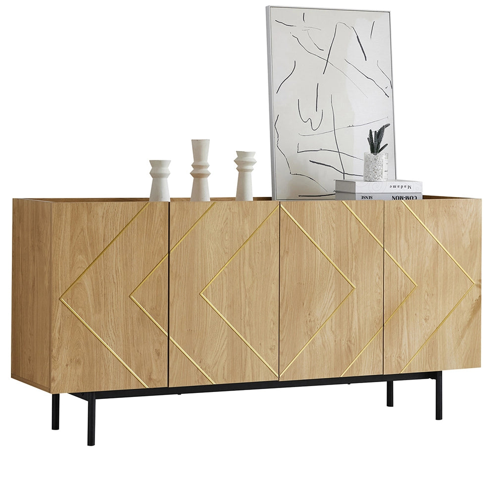 Buffet - Xylo - 4porte legno naturale 160x40x78cm