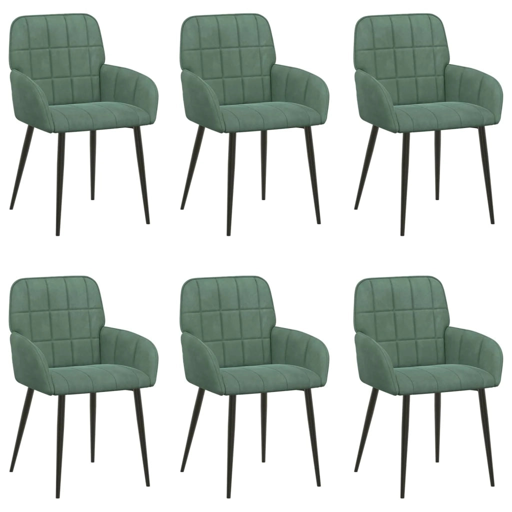 Sedie da pranzo 6 pcs Velluto (V) Verde Mare 56,5 x 50 x 86 cm 3428184