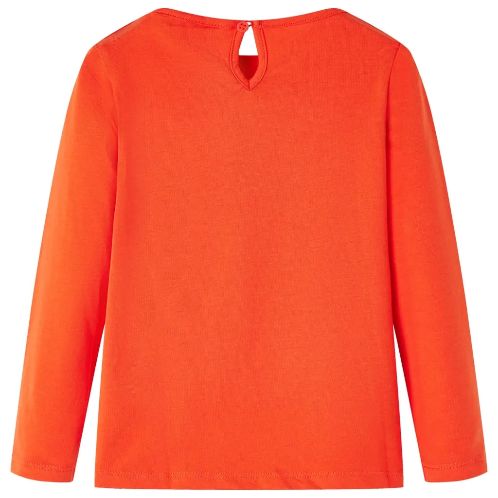 Maglietta da Bambina Maniche Lunghe Arancione Scuro 104