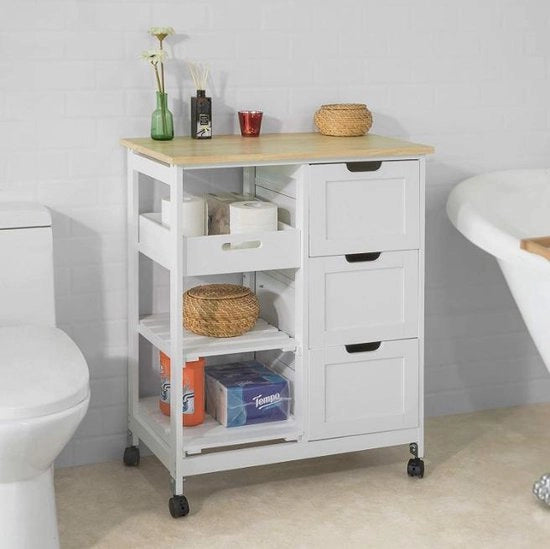Carrello da Servizio - 3 lavelle - 3 ripiani - 68x85x38 cm