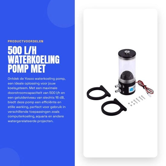 Pompa di raffreddamento acqua da 500 l/h con serbatoio - Refrigeratore silenzioso DC 12V 10W