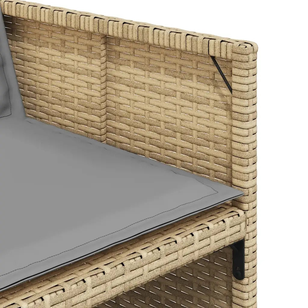 Set Pranzo da Giardino 11 pz con Cuscini Beige Misto Polyrattan 3277799