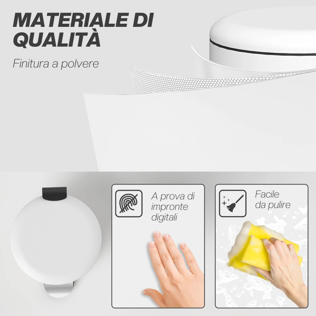 Pattumiera a Pedale 30L ¨C Xylo ¨C Metallo PP Bianco Crema 36x30x63.5cm