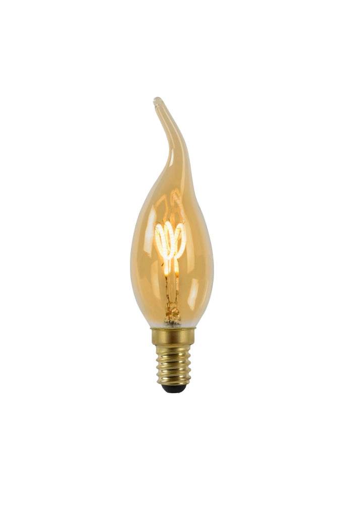 Lampadina LED filamento E14 3W ambra fiamma Lucide
