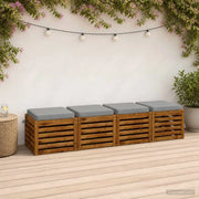 Cuscini per Sedia in 4 Pezzi SOEST 4 pz 100% Poliestere Grigio 944401