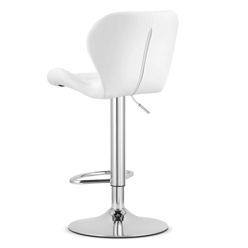 Sgabello VALORA WEST - Similpelle bianca con base cromata x 2