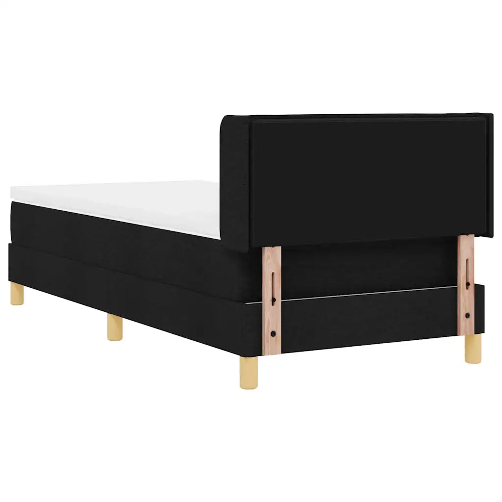 Letto a molle con materasso-Struttura Letto con Materasso Nero 200 x 90 cm Poliestere 595268