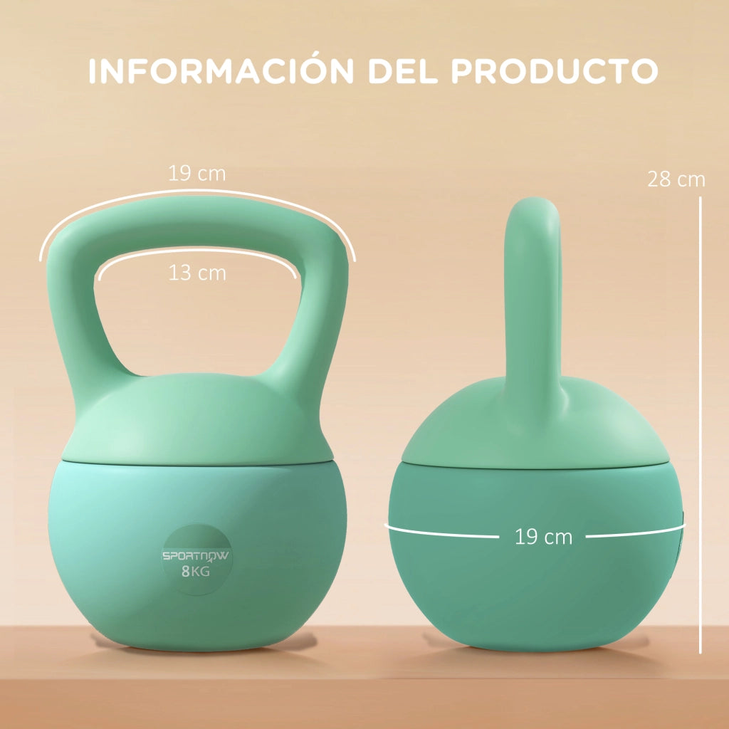 Kettlebell 8 kg ¨C zephmum ¨C Verde 19x19x28 cm