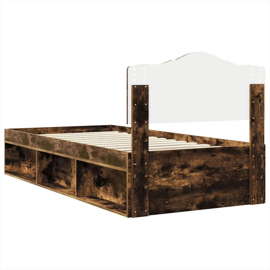 Struttura del letto-Giroletto Rovere fum¨¦ 90 x 190 cm Pino massello 735098