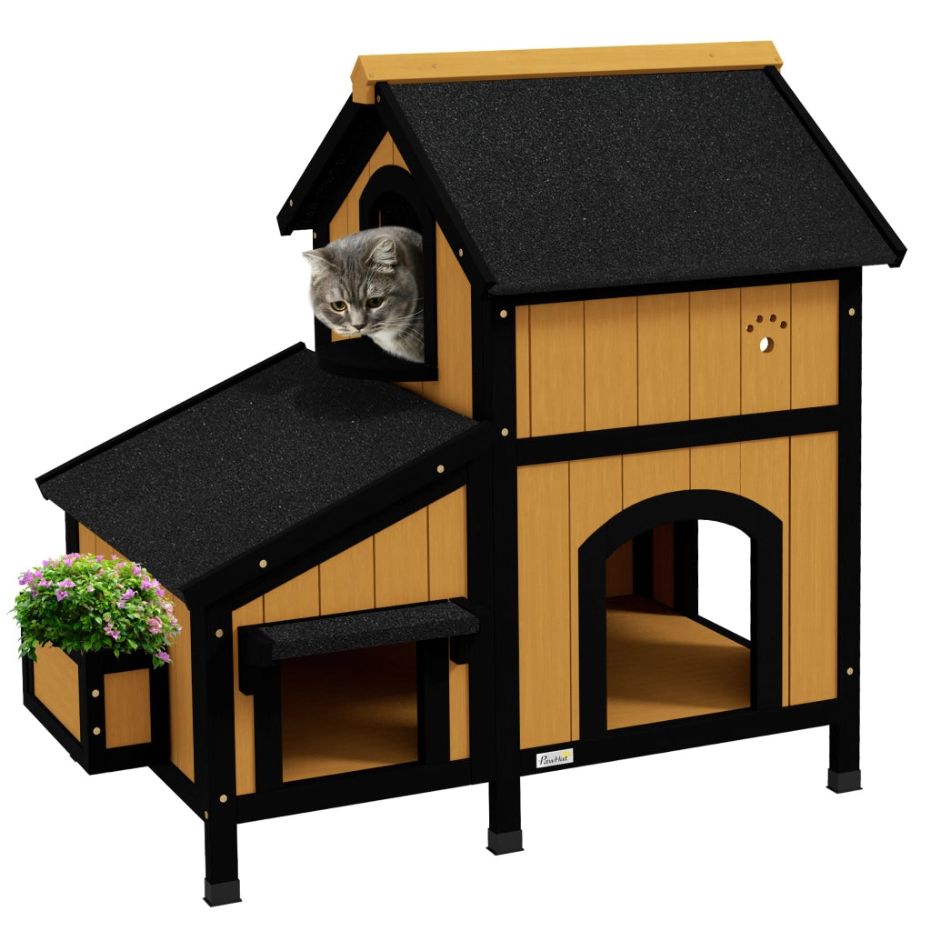 CASA PER GATTI 96x65x85,5 cm Legno Giallo