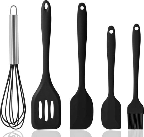 Set di 5 Spatole Resistenti al Calore, Set di Spatole per Impastare, Utensili in Silicone per la Cucina e la Cottura