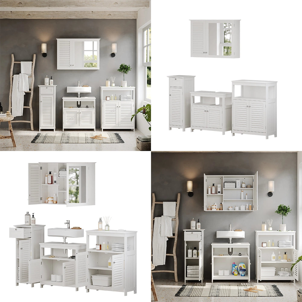 Vicco Set di mobili da bagno Bianco 4 pezzi, opzione 2