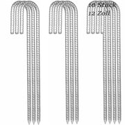 Pali per terra 30 cm - forma J - punte metalliche - acciaio inox - anticorrosione - per tende/trampolini - punta acuminata - palo per terra