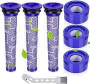 Filtro per aspirapolvere per Dyson, V8 aspirapolvere, V7 Absolute Animal Motorhead, 3 filtri HEPA, 3 prefiltrati, sostituzione pezzo Lavabile e riciclabile