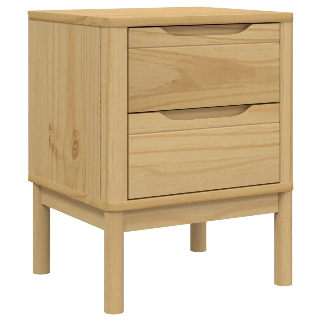 Comodino FLORO Marrone Cera 45x39x57 cm Legno di Pino 374002