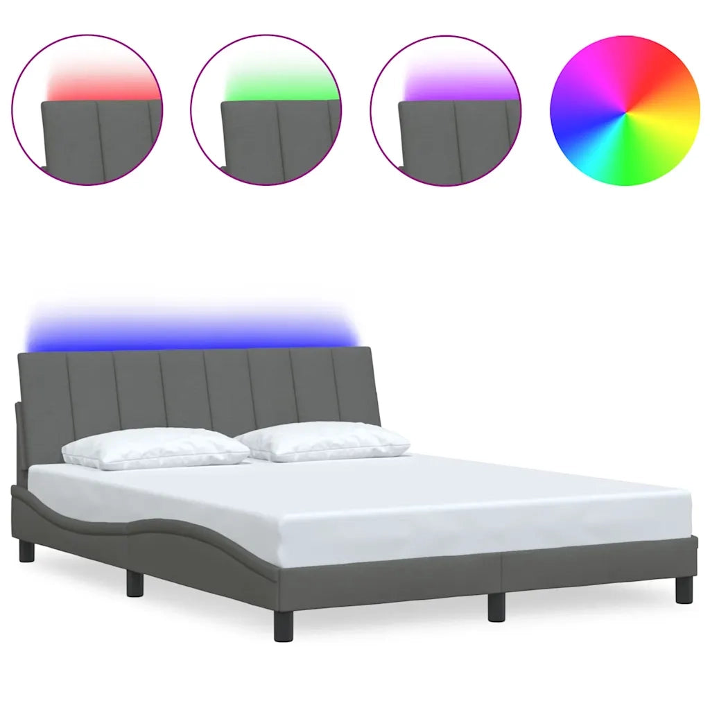 Giroletto senza Materasso Hanko Grigio Scuro 160x200 cm Tessuto