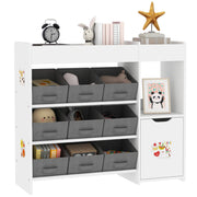 Cassettiera per bambini con cesti ¨C zephmum ¨C 92x30x80 cm bianco