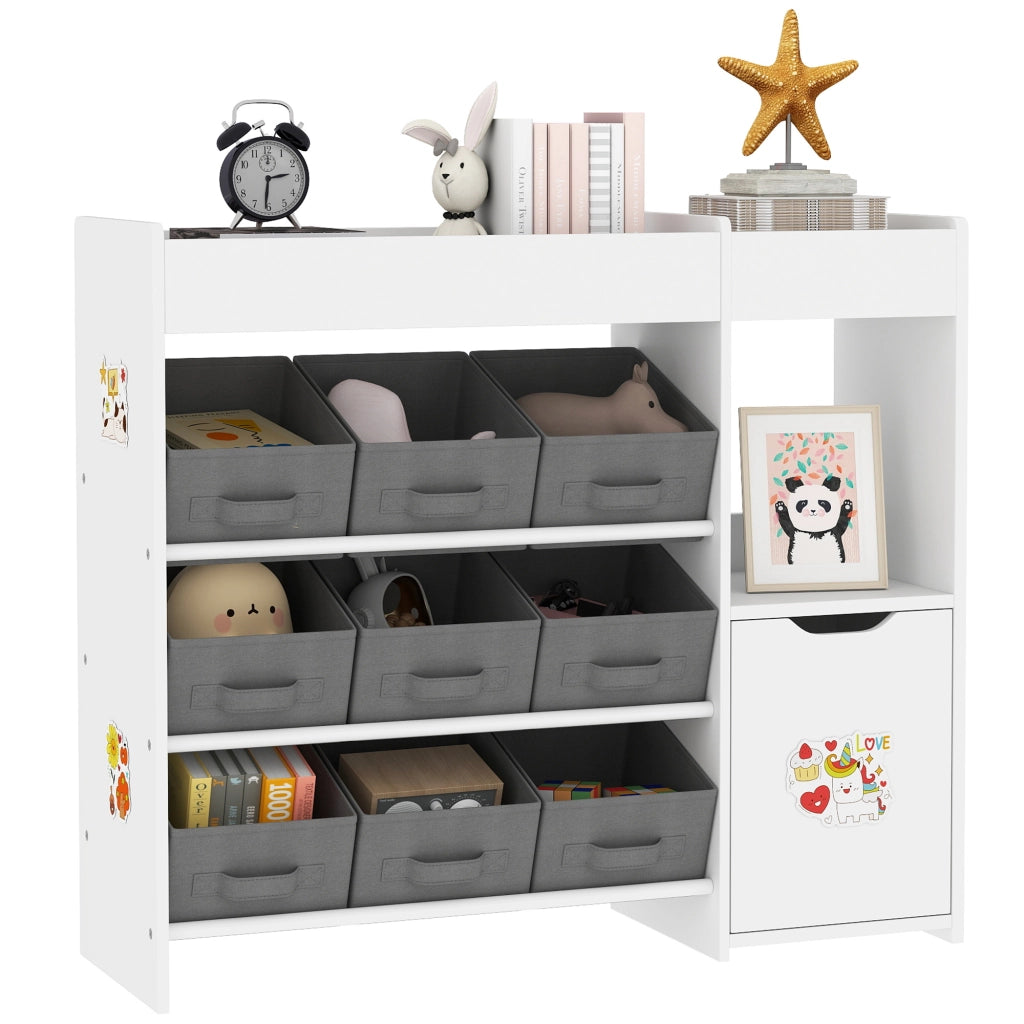Cassettiera per bambini con cesti ¨C zephmum ¨C 92x30x80 cm bianco