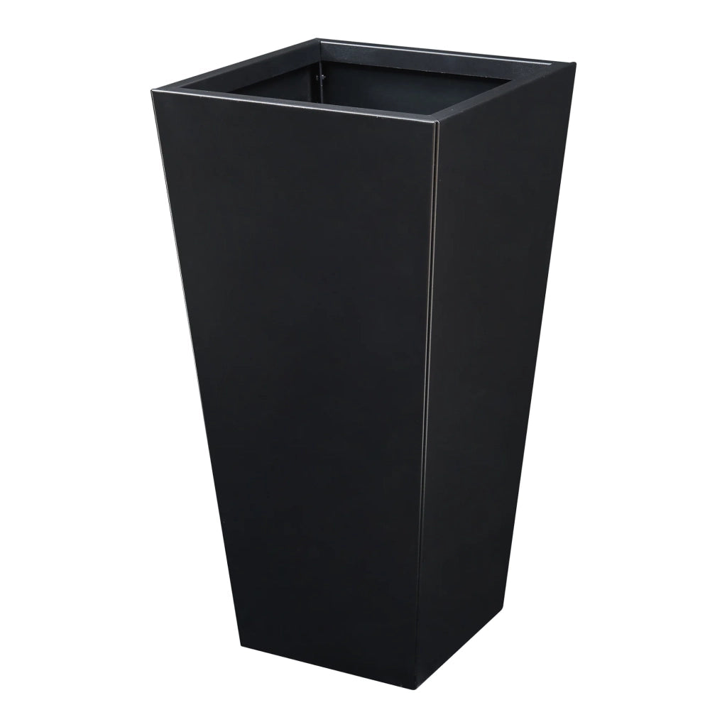 Vaso per piante/fioriera 76 x 39 x 39 cm acciaio zincato nero 03_0008957