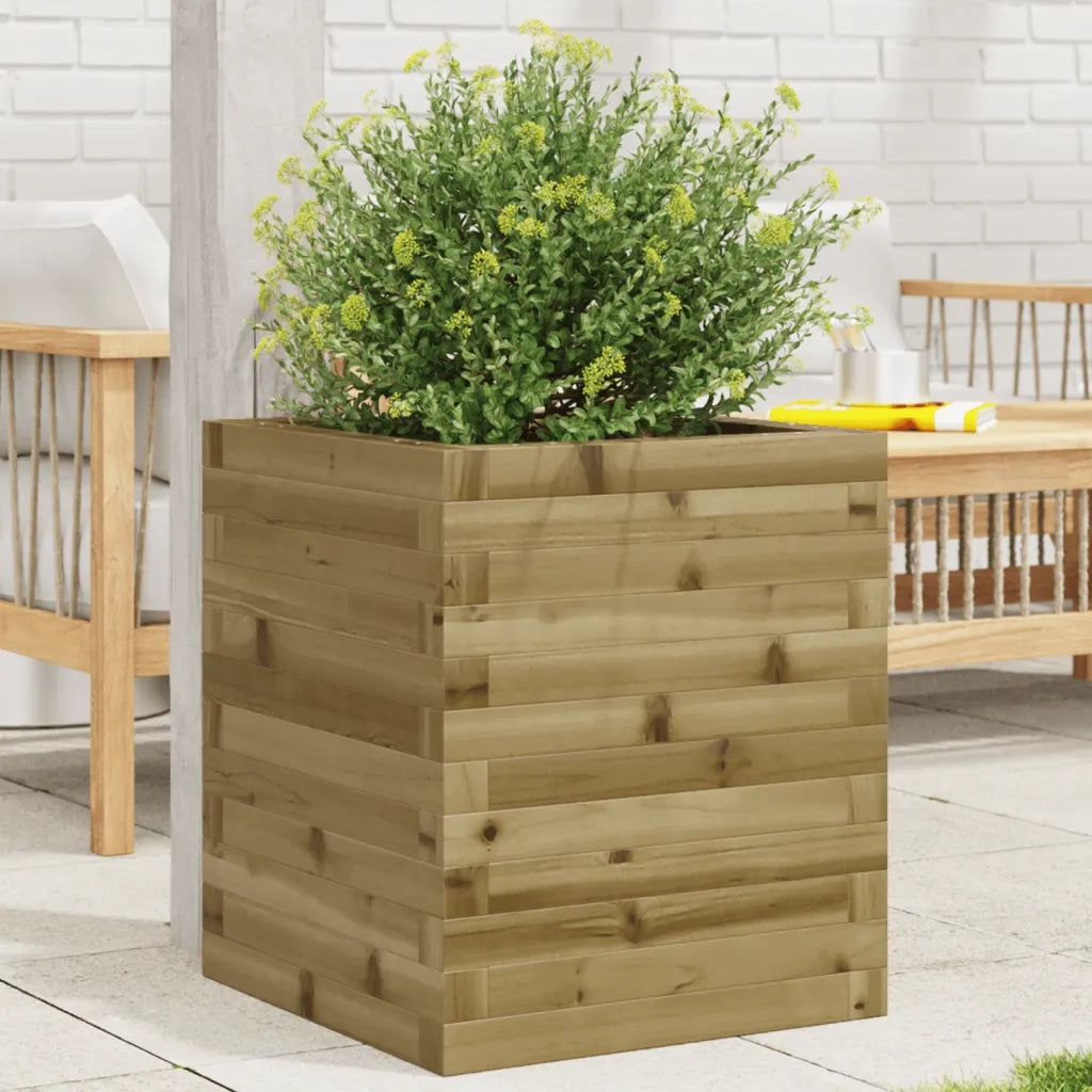 Fioriera da Giardino-Vaso da Esterno 40x40x46 cm in Legno di Pino Impregnato