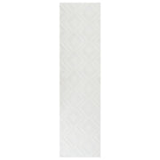 Tappeto da Soggiorno Bianco Sporco Jacquard 80 x 230 cm a Pelo Corto Rettangolare in Poliestere con Retro Antiscivolo Stile Moderno
