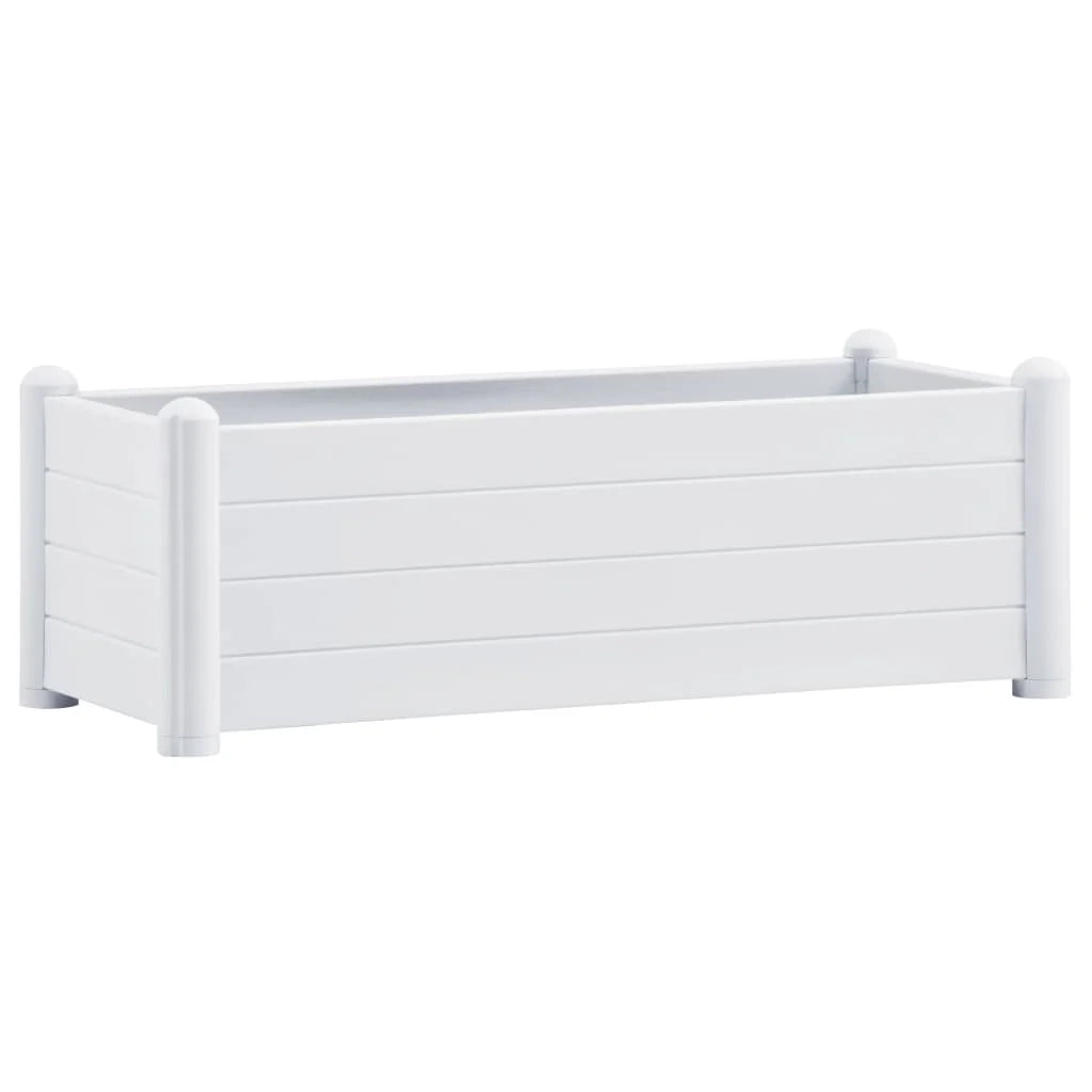 Fioriera rialzata per piante e fiori giardino PP 100 x 43 x 35 cm bianco 02_0001224