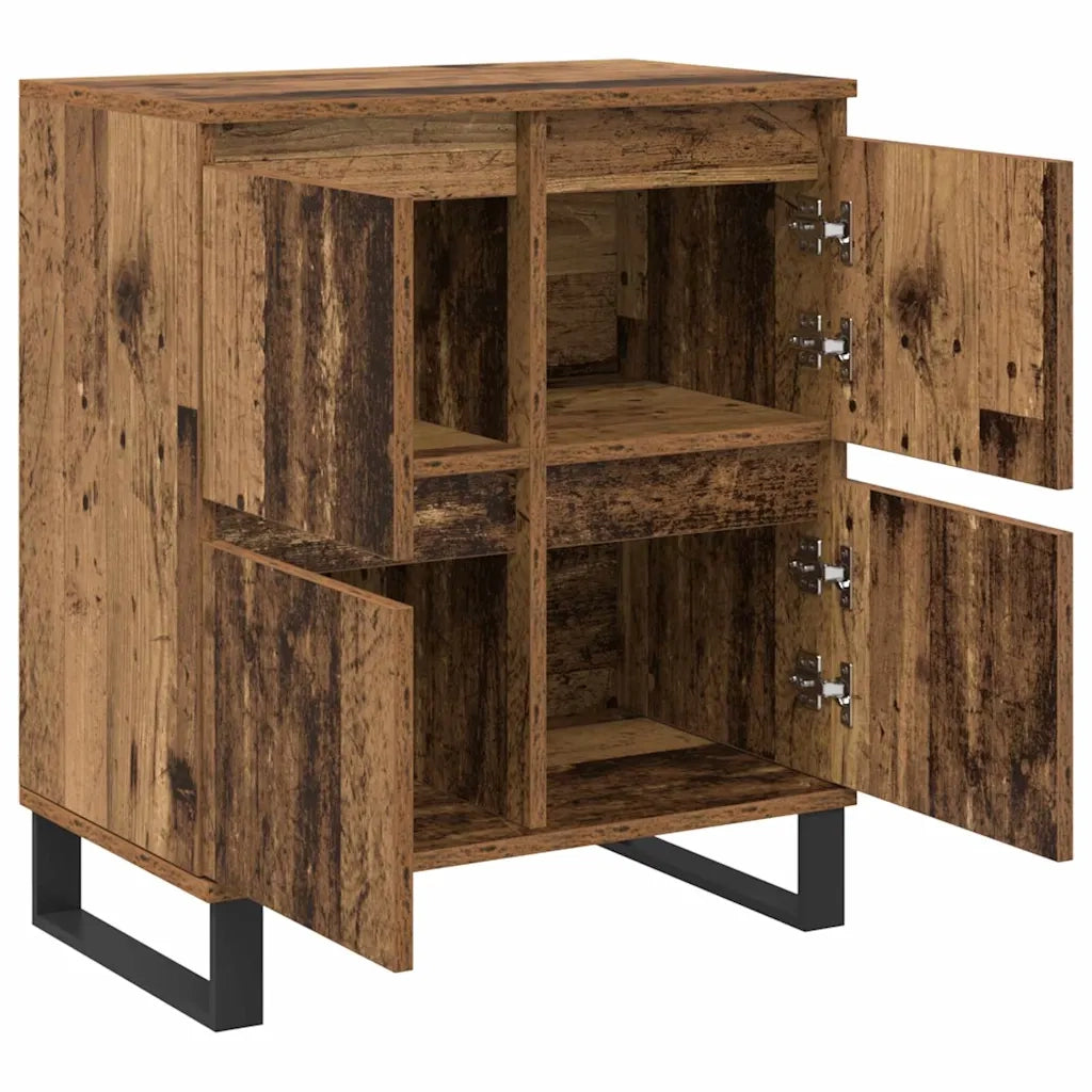 Credenza 3 pz-Set di 3 Buffet-Armadio da cucina Legno vecchio 60 x 35 x 70 cm 994343