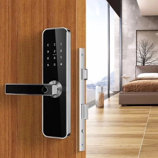 Deurslot Elettronico con Rilevamento Veloce di Firma Digitale e Codice di Accesso per Telefono via App con Connessione Bluetooth e Wi-Fi Modello Roma Argento
