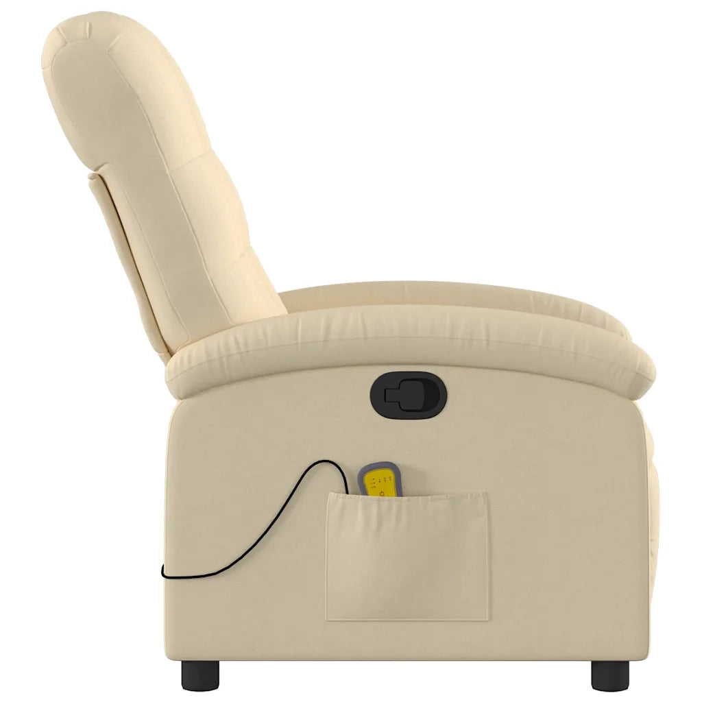 Poltrona reclinabile massaggiante in Tessuto Crema 3205387