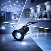 Mini faretto LED Nero da incasso 1W 12V IP65 punto luce Bianca fredda 6500k cielo stellato per bagno doccia esterno segnapasso scale vetrine mobili camper
