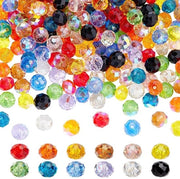 Kralen 240 pezzi - Rondelle in vetro - Spacer in vetro - Accessori per gioielli fai da te - 8mm - Ideale per bracciali/orecchini