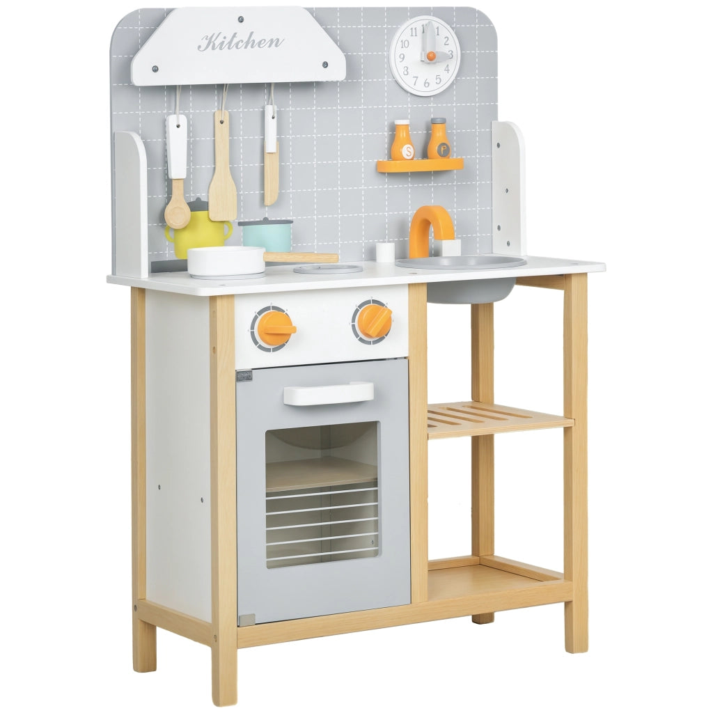 Casetta Gioco Cucina Bambini con Accessori ¨C Minimal ¨C Legno Grigio