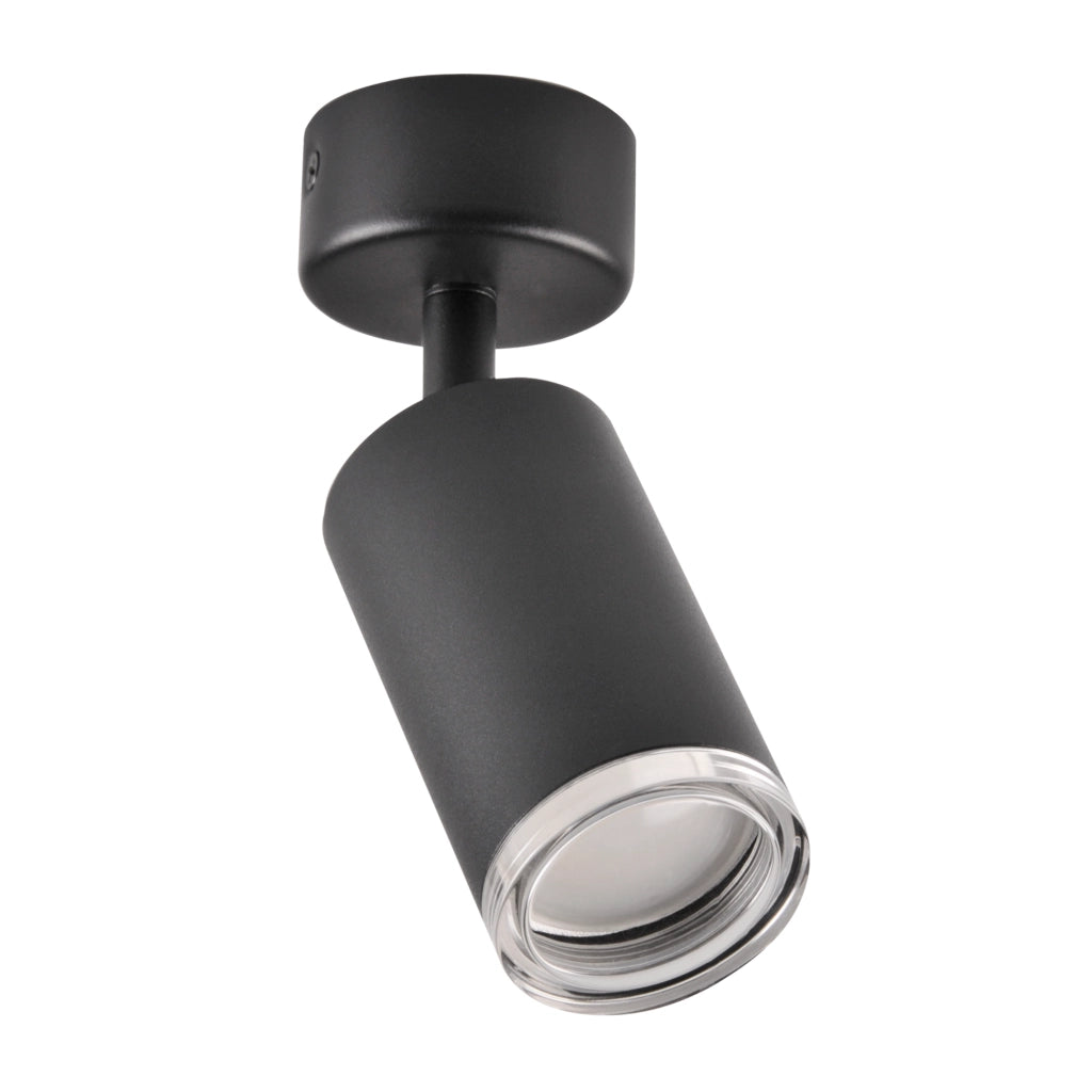 Faretto parete/soffitto 1 luce TURYN nero GU10 orientabile IP44