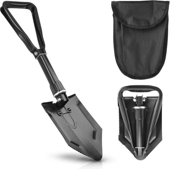 Pala Multifunzionale Compatta Ripiegabile per Campeggio - Pala da Campeggio con Tasca per Campeggiatori - Pala per Escursionismo Trekking Survival - Pala Leggera da Mano