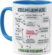 Tazza Ceramica per Risolvere Problemi - 11oz Stampata su Due Facce Blu chiaro