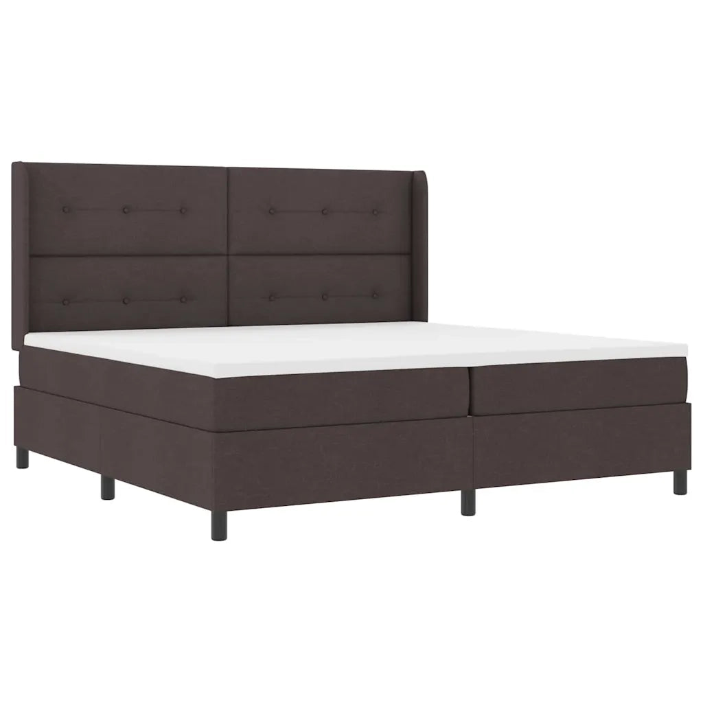 Letto a molle con materasso Marrone scuro 200 x 200 cm Tessuto 3343528