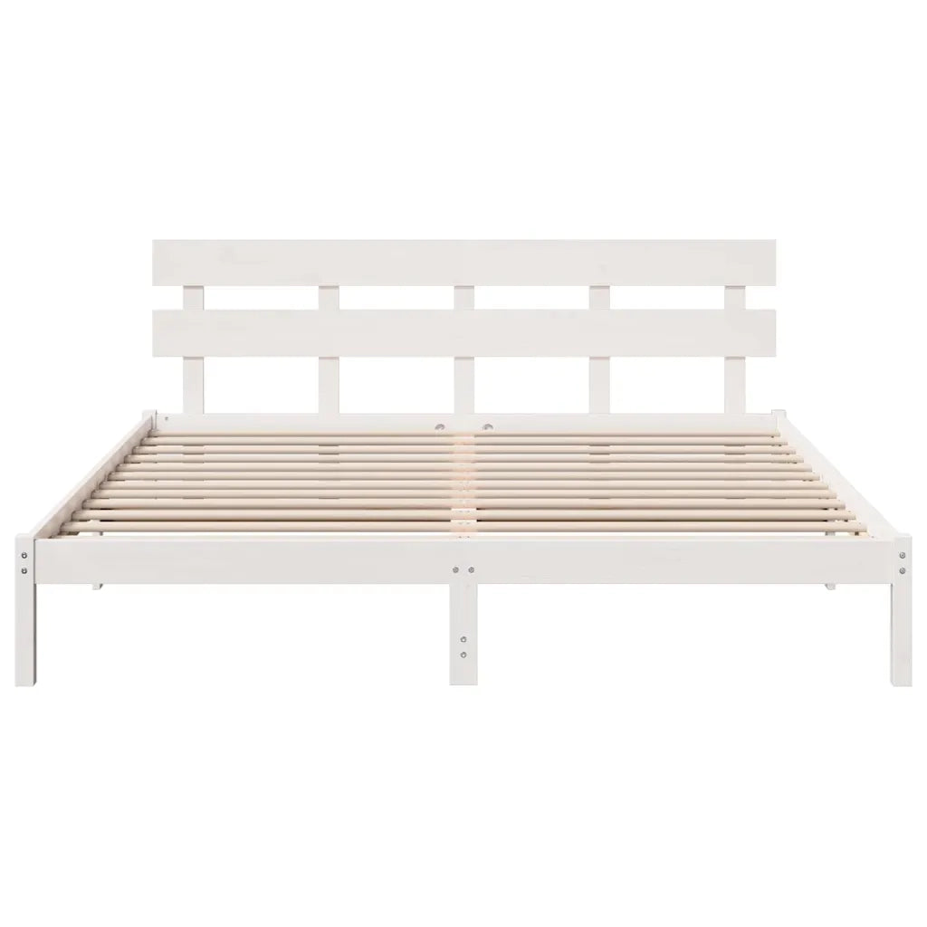 Letto matrimoniale | Letto per adulti | Struttura del letto Bianco 180 x 200 cm Legno massello di pino