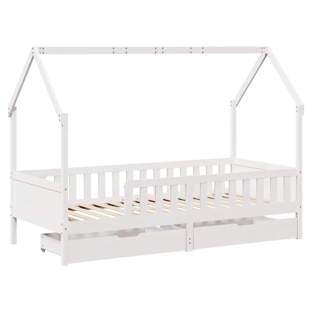 Giroletto Bambini | Letto Infantile | Lettino con Cassetti 80x200 cm Legno Massello di Pino