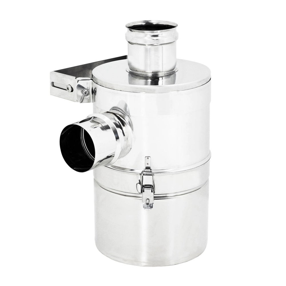 Abbattitore inox da 80mm per la fuliggine di stufe e caldaie a pellet