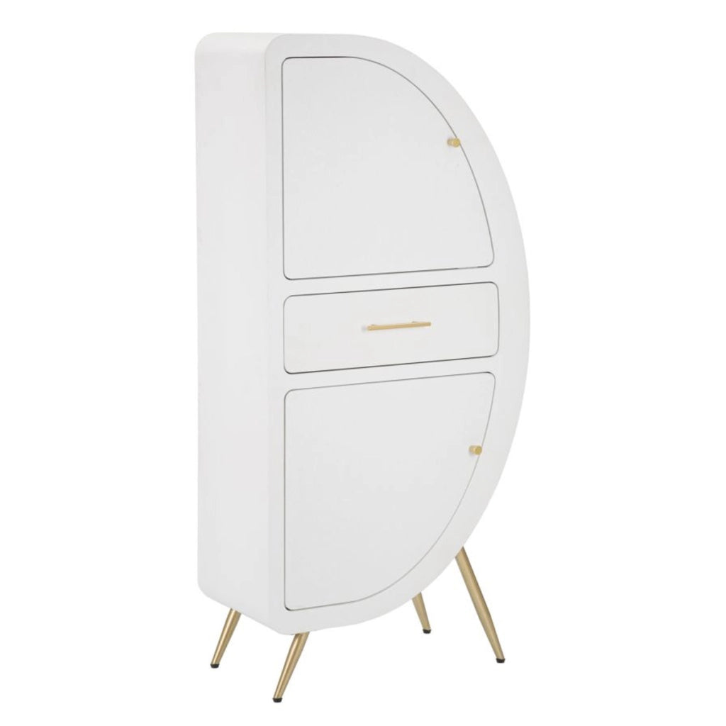 Credenza VKH29, Bianco, MDF, 60x32x133 cm