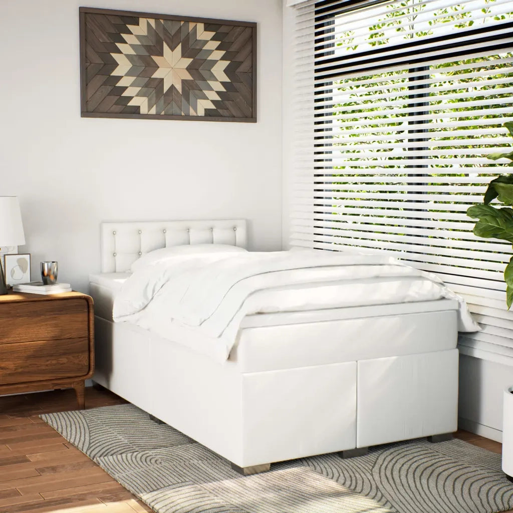 Giroletto a Molle con Materasso Bianco 120x200 cm in Similpelle 3288417