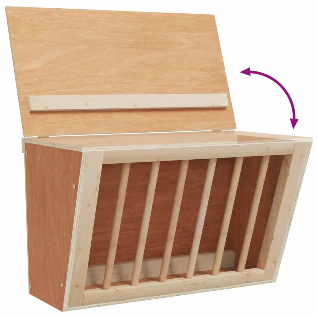 Mangiatoia per Conigli 37x18,5x23 cm in Legno Massello di Abete 172424