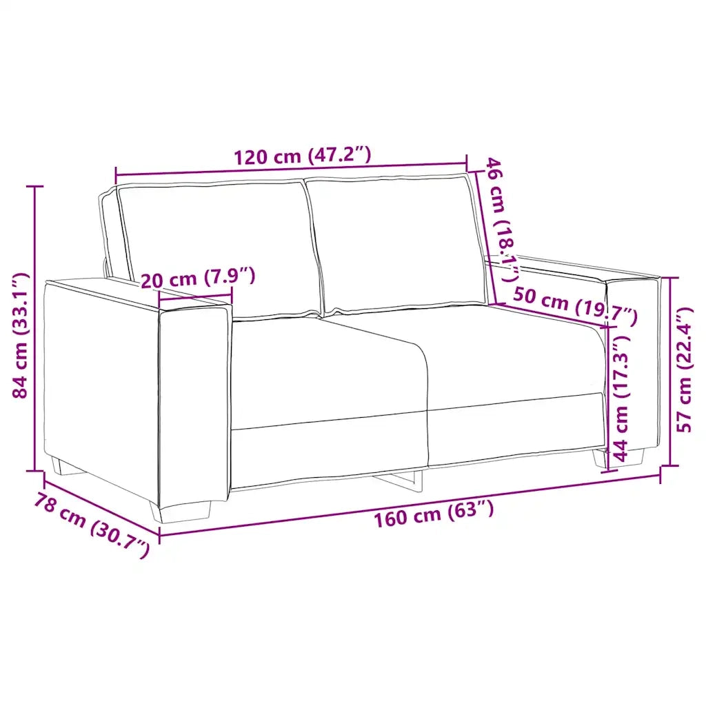 Divano a 2 Posti-Sofa 2 Posti Nero 120 cm in Velluto 313676