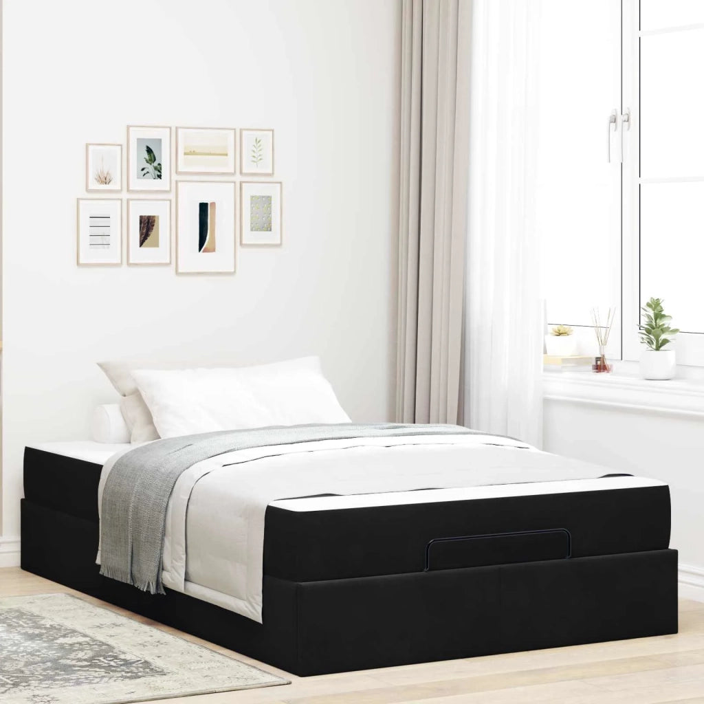 Struttura letto con materasso con materasso 2 pcs Nero Velluto