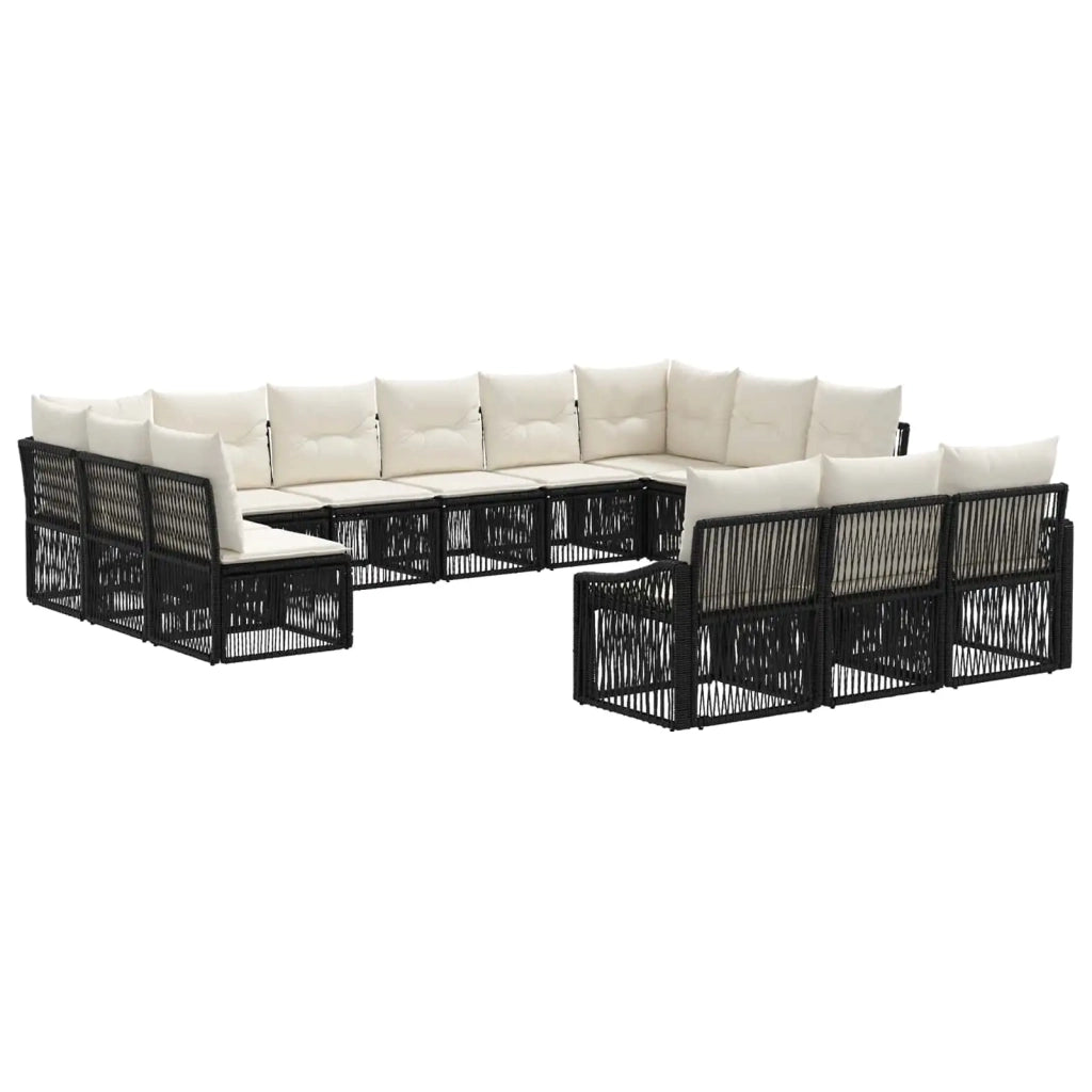 Set Divano da Giardino 13 pz Nero polyrattan 3436156