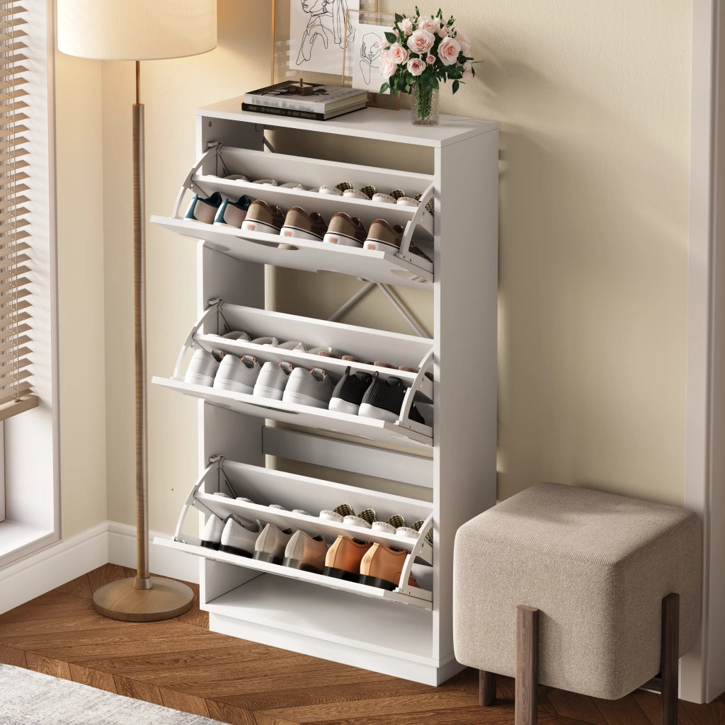 Scarpiera con Specchio e 3 Ante ¨C Xylo ¨C Bianco, Ingresso