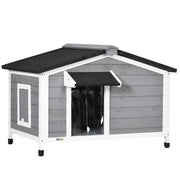 Casetta per Cani in Legno con Tetto e Base ¨C zephmum ¨C Grigio 97x72x65 cm