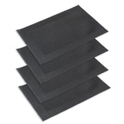 Set 4 Tovagliette Americane 45x30 cm in PVC Intrecciato, Lavabili e Riutilizzabili, Sottopiatto Rettangolare per Tavola Cucina e Sala da Pranzo  Nero