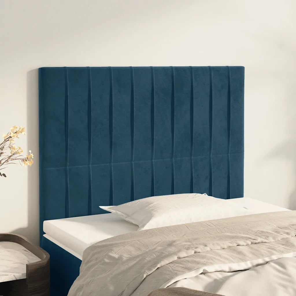 Testiera | Testata Blu Scuro 80x5x118/128 cm Velluto