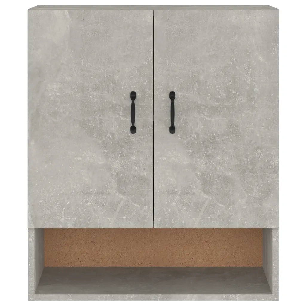 Mobiletto a muro pratico e dal design moderno 60 x 31 x 70 cm con spazio contenitivo ottimizzato in legno grigio cemento 02_0048048